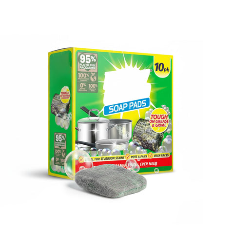 Esponjas ensaboadas de aço 10 un. – Limpeza profunda da cozinha