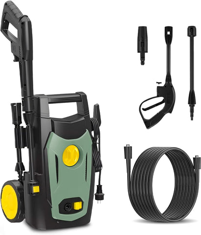 Lavadora de alta pressão elétrica 1200W 100 Bar com lança regulável e sistema Total Stop