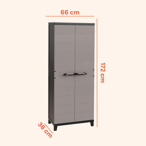 Armário com prateleiras para interior, de plástico reciclado, 15 kg por prateleira