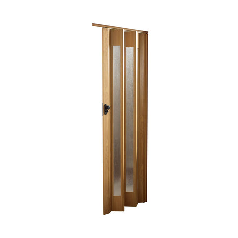 Porta sanfonada em PVC e poliestireno com inserções em PS 85x215cm nogueira