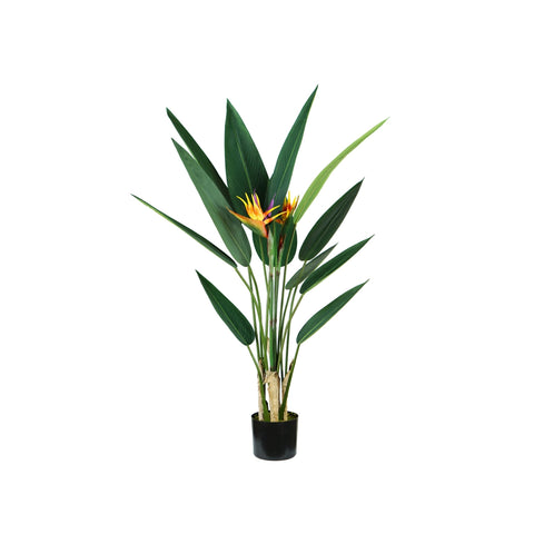 Planta ornamental artificial em polietileno com folhas realistas 120cm