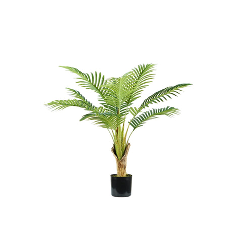 Planta Palmeira Areca em polietileno com 9 folhas e vaso com musgo 90cm