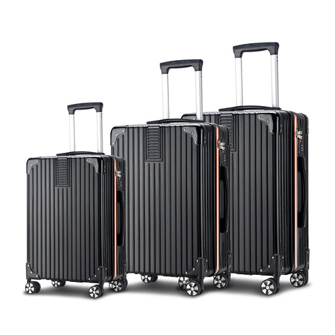 Conjunto de 3 malas trolley 56/66/76cm pretas em ABS