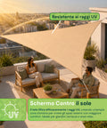 Vela Ombreggiante Triangolare Beige Idrorepellente con Protezione UV per Esterni