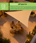 Vela Ombreggiante Triangolare Beige Idrorepellente con Protezione UV per Esterni