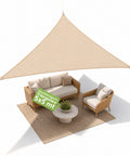 Vela Ombreggiante Triangolare Beige Idrorepellente con Protezione UV per Esterni
