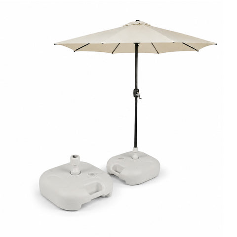 Base para chapéu de sol de jardim de 20 l em PP – Suporte enchível com água ou areia – Para hastes de ø22-32 mm e chapéus de sol até 2,2 m – Dimensões 44x44x14 cm – Fácil de montar e limpar