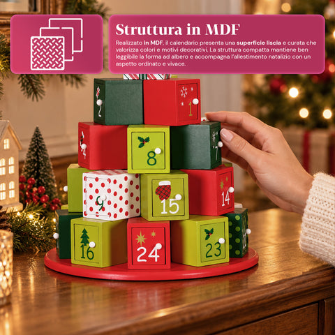 Calendários do Advento – Versão Árvore com Gavetas ou Casinhas com Autocolantes