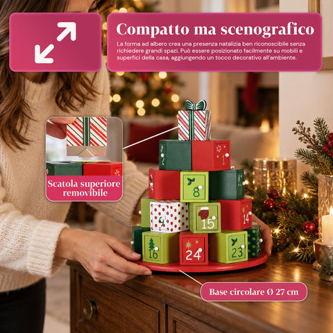 Calendários do Advento – Versão Árvore com Gavetas ou Casinhas com Autocolantes
