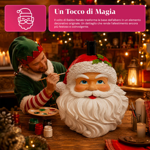 Base decorativa para árvore de Natal, 10 motivos, em ferro e magnésio, fixação universal, para árvores até 210 cm, 2 modelos com luzes LED