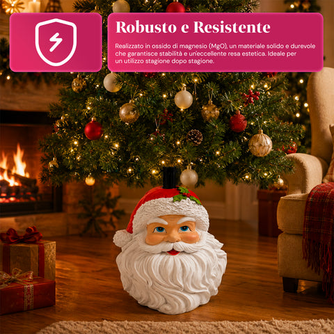 Base decorativa para árvore de Natal, 10 motivos, em ferro e magnésio, fixação universal, para árvores até 210 cm, 2 modelos com luzes LED