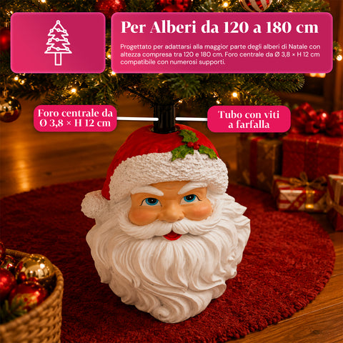 Base decorativa para árvore de Natal, 10 motivos, em ferro e magnésio, fixação universal, para árvores até 210 cm, 2 modelos com luzes LED