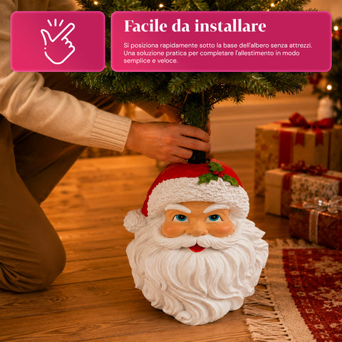 Base decorativa para árvore de Natal, 10 motivos, em ferro e magnésio, fixação universal, para árvores até 210 cm, 2 modelos com luzes LED