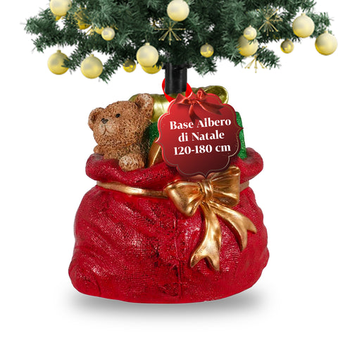 Base decorativa para árvore de Natal, 10 motivos, em ferro e magnésio, fixação universal, para árvores até 210 cm, 2 modelos com luzes LED