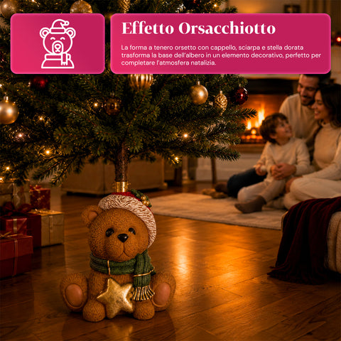 Base decorativa para árvore de Natal, 10 motivos, em ferro e magnésio, fixação universal, para árvores até 210 cm, 2 modelos com luzes LED