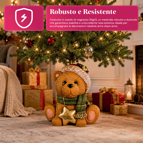 Base decorativa para árvore de Natal, 10 motivos, em ferro e magnésio, fixação universal, para árvores até 210 cm, 2 modelos com luzes LED