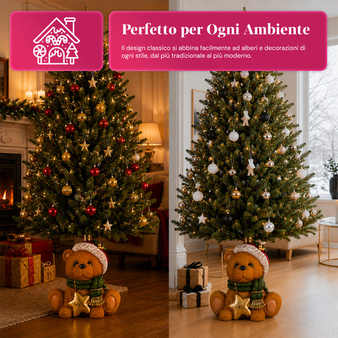 Base decorativa para árvore de Natal, 10 motivos, em ferro e magnésio, fixação universal, para árvores até 210 cm, 2 modelos com luzes LED
