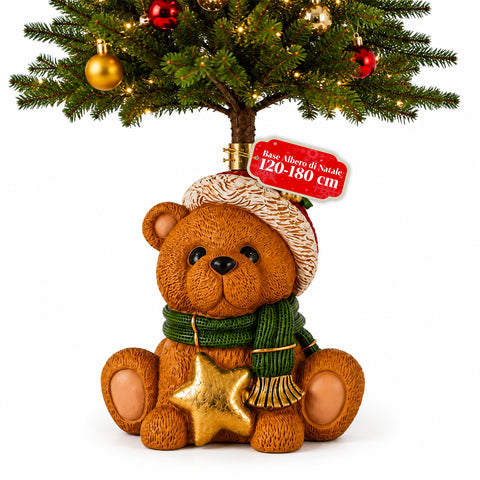 Base decorativa para árvore de Natal, 10 motivos, em ferro e magnésio, fixação universal, para árvores até 210 cm, 2 modelos com luzes LED