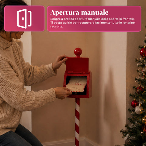 Caixa de correio de Natal vermelha e branca H50 cm em estilo americano