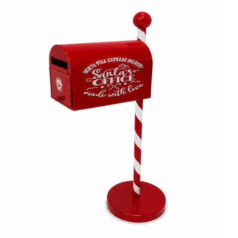Caixa de correio de Natal vermelha e branca H50 cm em estilo americano