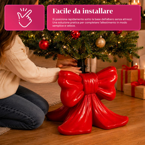 Base decorativa para árvore de Natal, 10 motivos, em ferro e magnésio, fixação universal, para árvores até 210 cm, 2 modelos com luzes LED