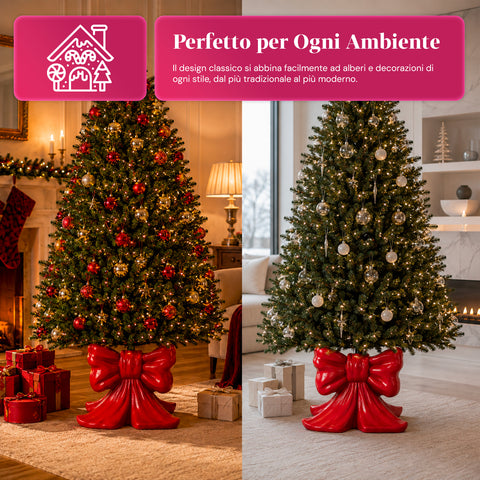Base decorativa para árvore de Natal, 10 motivos, em ferro e magnésio, fixação universal, para árvores até 210 cm, 2 modelos com luzes LED