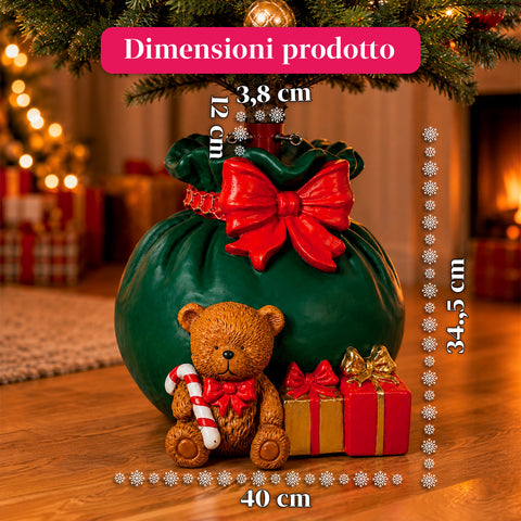 Base decorativa para árvore de Natal, 10 motivos, em ferro e magnésio, fixação universal, para árvores até 210 cm, 2 modelos com luzes LED