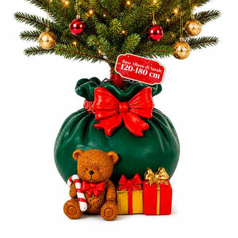 Base decorativa para árvore de Natal, 10 motivos, em ferro e magnésio, fixação universal, para árvores até 210 cm, 2 modelos com luzes LED
