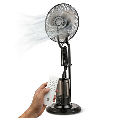 Ventoinha de pé com nebulizador 75W - 3 velocidades e comando à distância