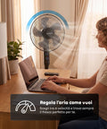 Ventilatore 40W a Piantana 40 cm con Telecomando e Altezza Regolabile fino a 135 cm – 6 Velocità