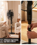 Ventilatore 40W a Piantana 40 cm con Telecomando e Altezza Regolabile fino a 135 cm – 6 Velocità