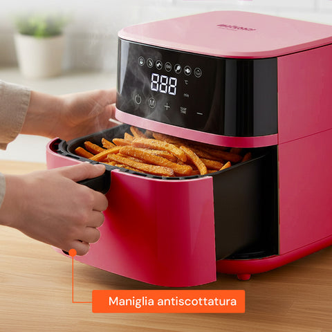 Fritadeira a ar de 4,5L com visor LED tátil e 7 programas de cozedura, 1400W