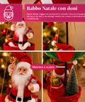 Decorazione Natalizia da Interno – Mongolfiera con Babbo Natale e Dettagli Festivi