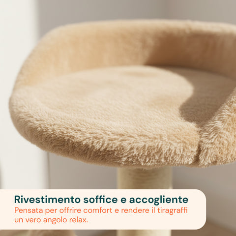 Tiragraffi per Gatti 50 cm con Arco in Sisal e Gioco Pendente