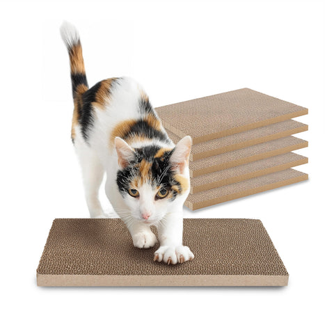 Conjunto de 5 arranhadores para gatos, de dupla face, em cartão ondulado