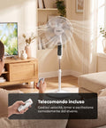 Ventilatore 40W a Piantana 40 cm con Telecomando e Altezza Regolabile fino a 135 cm – 6 Velocità