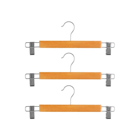 Conjunto de 3 cabides de madeira para calças