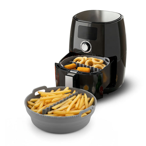 Conjunto de cesto e divisória de silicone para fritadeira de ar - acessórios dobráveis Ø22 cm