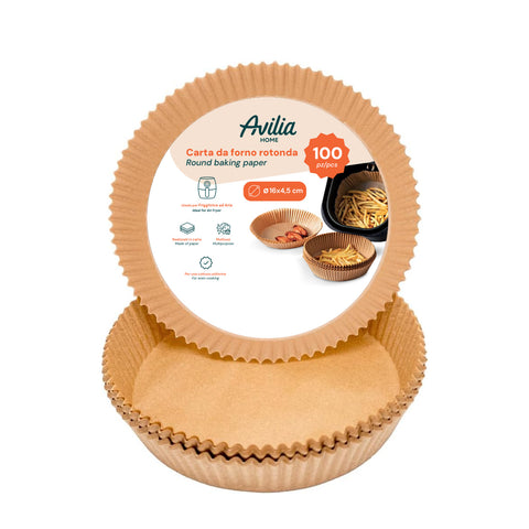 Conjunto de 100 un. de papel vegetal para fritadeira de ar quente - impermeável e resistente ao calor