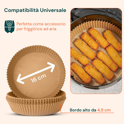 Conjunto de 100 un. de papel vegetal para fritadeira de ar quente - impermeável e resistente ao calor