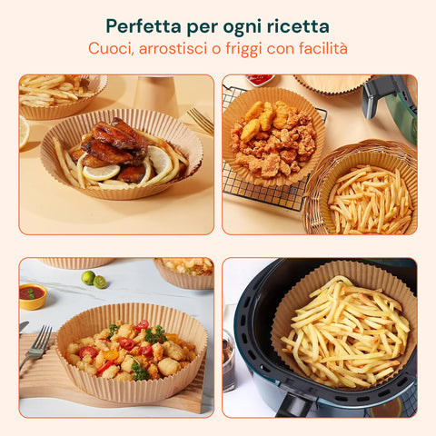 Conjunto de 100 un. de papel vegetal para fritadeira de ar quente - impermeável e resistente ao calor
