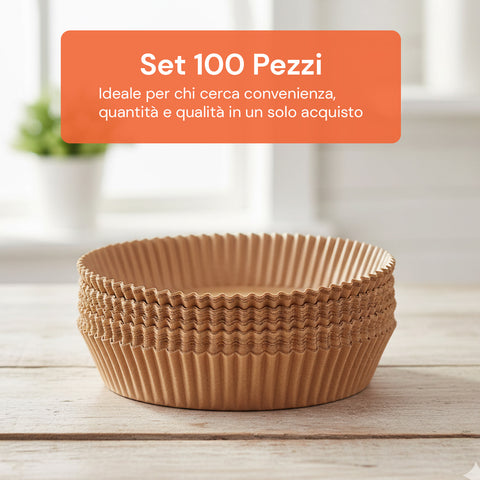 Conjunto de 100 un. de papel vegetal para fritadeira de ar quente - impermeável e resistente ao calor