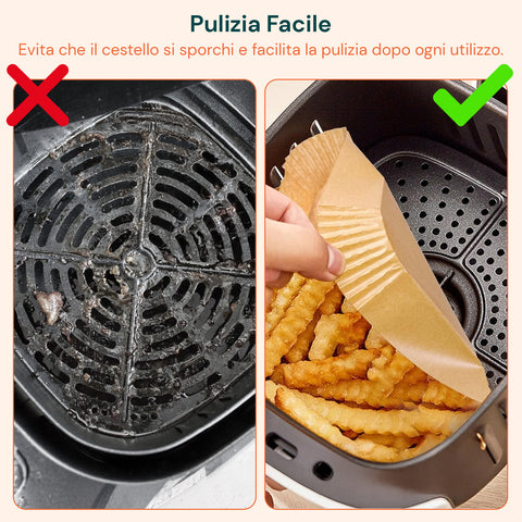 Conjunto de 100 un. de papel vegetal para fritadeira de ar quente - impermeável e resistente ao calor