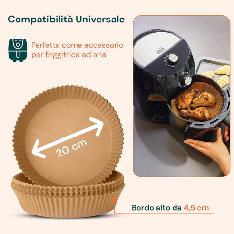 Conjunto de 100 un. de papel vegetal para fritadeira de ar quente - impermeável e resistente ao calor