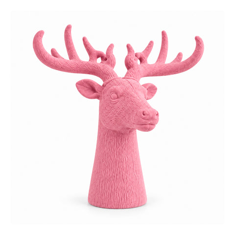 Cabeça de veado decorativa com efeito de veludo 32x20x28h cm | peça decorativa de design moderno em 6 cores para casa, escritório e loja