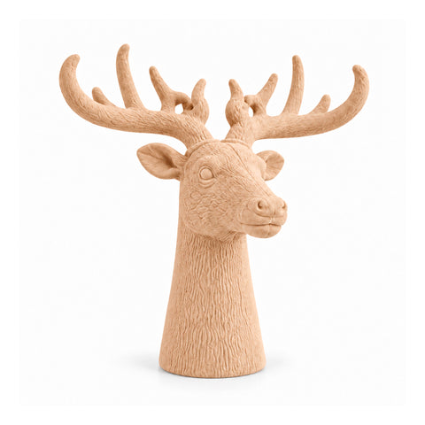 Cabeça de veado decorativa com efeito de veludo 32x20x28h cm | peça decorativa de design moderno em 6 cores para casa, escritório e loja