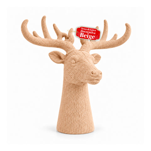 Cabeça de veado decorativa com efeito de veludo 32x20x28h cm | peça decorativa de design moderno em 6 cores para casa, escritório e loja