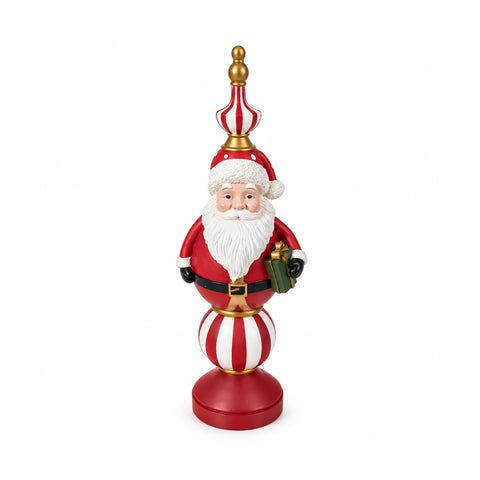 Estatueta de Natal de 76 cm em resina, decoração de Pai Natal e soldadinho Quebra-Nozes, branca ou vermelha