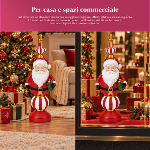 Estatueta de Natal de 76 cm em resina, decoração de Pai Natal e soldadinho Quebra-Nozes, branca ou vermelha