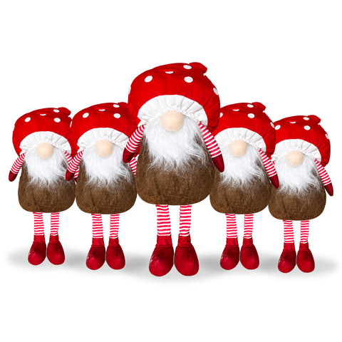 Gnomo natalício em forma de cogumelo com barba, 50 cm, ornamento decorativo de Natal